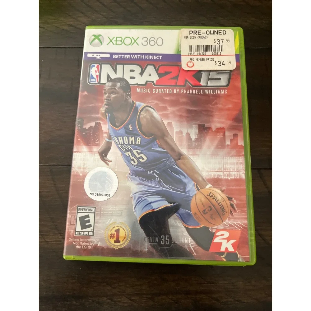 NBA 2K15 Xbox 360 Microsoft 2014 Basketball Sports Game Kevin Durant Cover